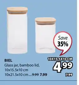 JYSK BIEL Glass jar, bamboo lid offer