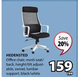 JYSK HEDENSTED Office chair, mesh seat/back, height/tilt offer