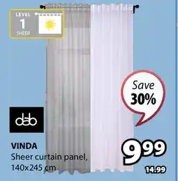 JYSK VINDA Sheer curtain panel offer