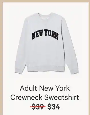Joe Fresh Adult New York Crewneck Sweatshirt offer