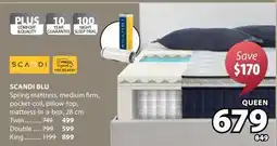 JYSK SCANDI BLU Spring mattress Queen offer
