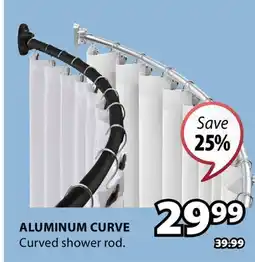 JYSK ALUMINUM CURVE Curved shower rod offer