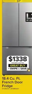 Leon's L2 Stainless Steel French Door Refrigerator (18.4 Cu.Ft.) - LRF18B5AST offer