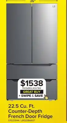 Leon's L2 Stainless Steel Counter-Depth French Door Refrigerator (22.48 Cu.Ft.) - LRQ23B4AST offer