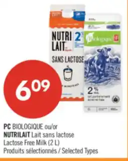 Pharmaprix PC BIOLOGIQUE or NUTRILAIT Lactose Free Milk (2 L) offer