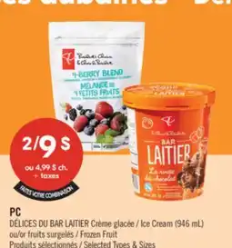 Pharmaprix PC DÉLICES DU BAR LAITIER Ice Cream (946mL) or Frozen Fruit offer