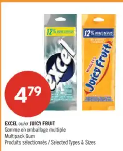 Pharmaprix EXCEL or JUICY FRUIT Multipack Gum offer