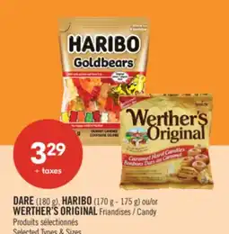 Pharmaprix DARE (180 g), HARIBO (170 g - 175 g) or WERTHER'S ORIGINAL Candy offer