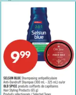 Pharmaprix SELSUN BLUE Anti-Dandruff Shampoo (300 mL - 325 mL) or OLD SPICE Hair Styling Products (65 g) offer