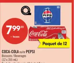 Pharmaprix COCA-COLA or PEPSI Beverages offer