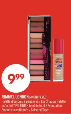 Pharmaprix RIMMEL LONDON MAGNIF'EYES Eye Shadow Palette or LASTING FINISH Foundation offer