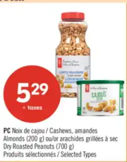 Pharmaprix PC Cashews, Almonds (200g) or Dry Roasted Peanuts (700g) offer