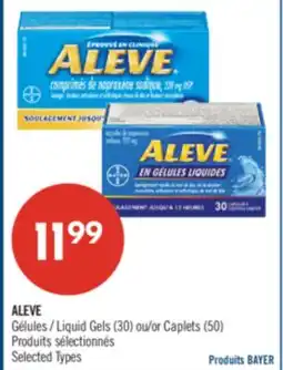 Pharmaprix ALEVE Liquid Gels (30) or Caplets (50) offer