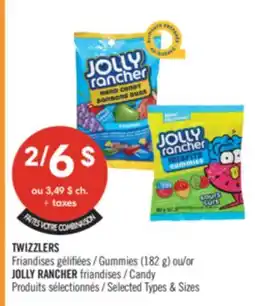 Pharmaprix TWIZZLERS Gummies 182 or JOLLY RANCHER Candy offer