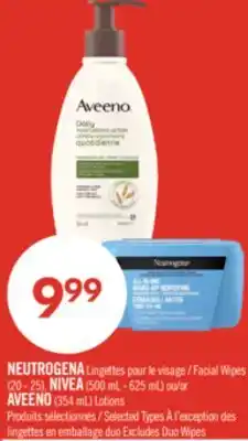 Pharmaprix NEUTROGENA Facial Wipes (20 - 25), NIVEA (500 mL - 625 mL) or AVEENO (354 mL) Lotions offer