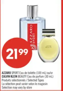 Pharmaprix AZZARO SPORT Eau de toilette (100 mL) or CALVIN KLEIN BEAUTY Eau de parfum (30 mL) offer