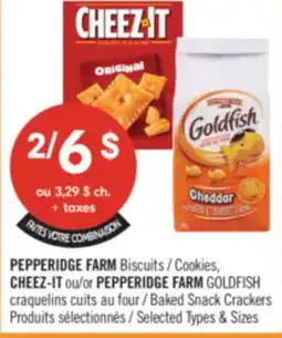Pharmaprix PEPPERIDGE FARM Cookies, CHEEZ-IT or PEPPERIDGE FARM GOLDFISH Baked Snack Crackers offer
