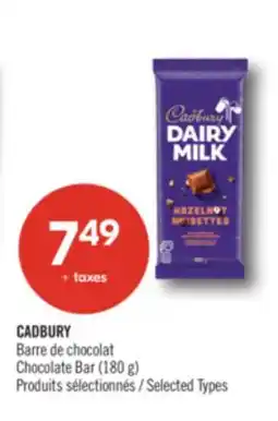 Pharmaprix CADBURY Chocolate Bar offer