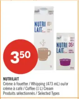 Pharmaprix NUTRILAIT Whipping (473 mL) or Coffee (1 L) Cream offer