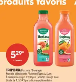 Pharmaprix TROPICANA Beverages offer