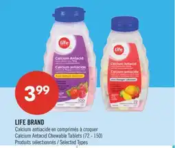 Pharmaprix LIFE BRAND Calcium Antacid Chewable Tablets offer