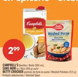 Pharmaprix CAMPBELL'S (900 mL), Rice (900 g) or BETTY CROCKER Mashed Potatoes (215 g) offer