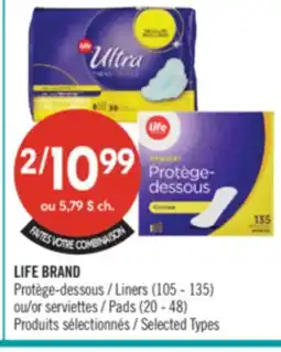 Pharmaprix LIFE BRAND Protège-dessous / Liners (105 - 135) or Pads (20 - 48) offer