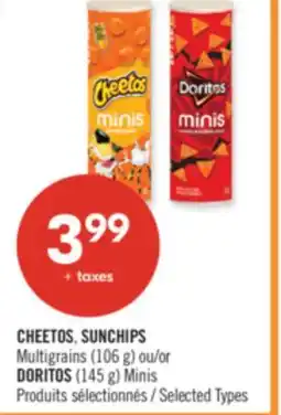 Pharmaprix CHEETOS, SUNCHIPS Multigrains (106 g) or DORITOS (145 g) Minis offer