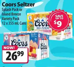 Co-op Coors seltzer splash pack or island breeze offer