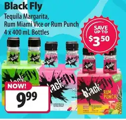 Co-op Black fly tequila margarita, rum miami vice or rum punch offer