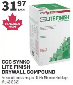 Co-op CGC synko lite finish drywall compound offer