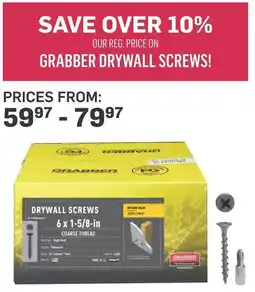 Co-op Grabber drywall screws offer
