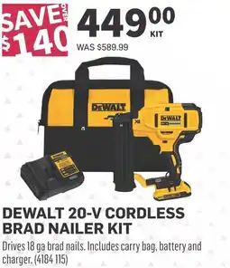 Co-op Dewalt 20-V cordless brad nailer kit offer