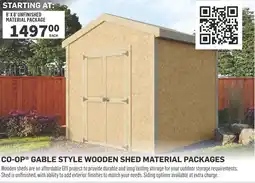 Co-op Co-op gable style wooden shed material packages offer