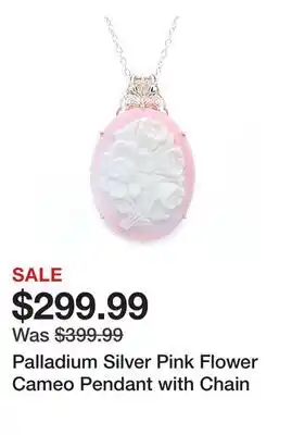 TSC Stores Palladium Silver Pink Flower Cameo Pendant with Chain offer