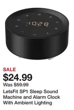TSC Stores LetsFit SP1 Sleep Sound Machine and Alarm Clock With Ambient Lighting offer
