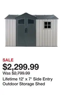 TSC Stores Lifetime 12' x 7' Side Entry Outdoor Storage Shed offer