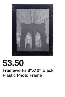 Dollarama Frameworks 8''X10'' Black Plastic Photo Frame offer