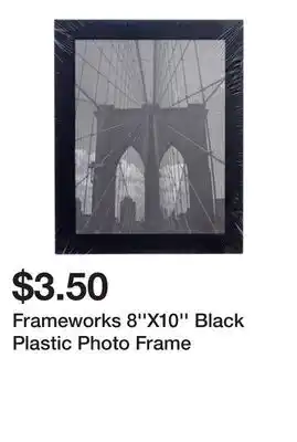 Dollarama Frameworks 8''X10'' Black Plastic Photo Frame offer