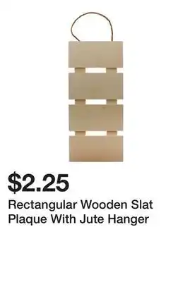 Dollarama Rectangular Wooden Slat Plaque With Jute Hanger offer