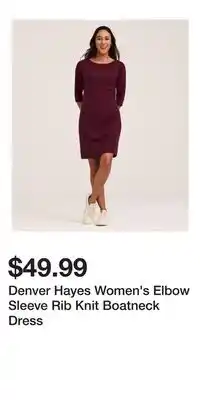 Mark's Denver Hayes Women's Elbow Sleeve Rib Knit Boatneck Dress offer