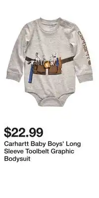 Mark's Carhartt Baby Boys' Long Sleeve Toolbelt Graphic Bodysuit offer