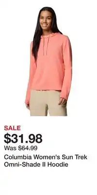 Mark's Columbia Women's Sun Trek Omni-Shade II Hoodie offer