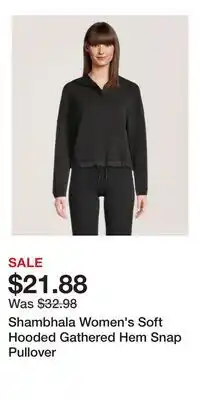 Mark's Shambhala Women's Soft Hooded Gathered Hem Snap Pullover offer