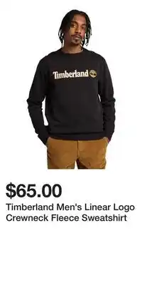 Mark's Timberland Men's Linear Logo Crewneck Fleece Sweatshirt offer