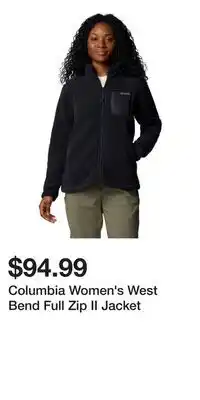 Mark's Columbia Women's West Bend Full Zip II Jacket offer
