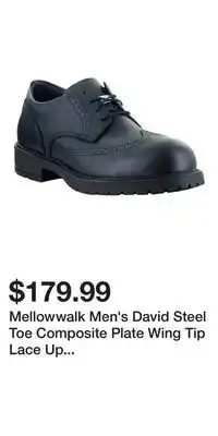 Mark's Mellowwalk Men's David Steel Toe Composite Plate Wing Tip Lace Up Work Shoes offer