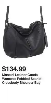 Mark's Mancini Leather Goods Women's Pebbled Scarlet Crossbody Shoulder Bag offer