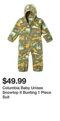 Mark's Columbia Baby Unisex Snowtop II Bunting 1 Piece Suit offer