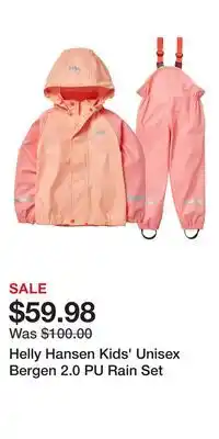 Mark's Helly Hansen Kids' Unisex Bergen 2.0 PU Rain Set offer